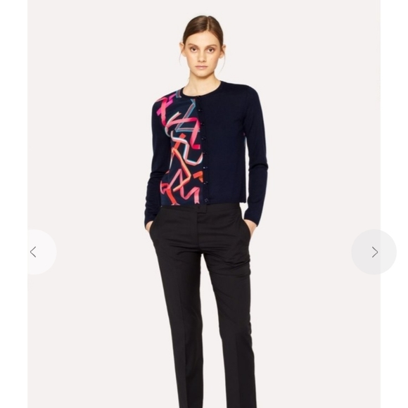 PAUL SMITH Ribbons Navy Wool Cardigan - Picture 2 of 16